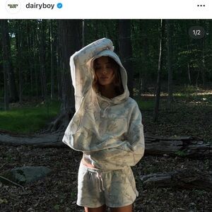 Dairy Boy Woodland Camo Hoodie and shorts set